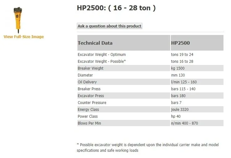 HP 2500 attachment available for hire